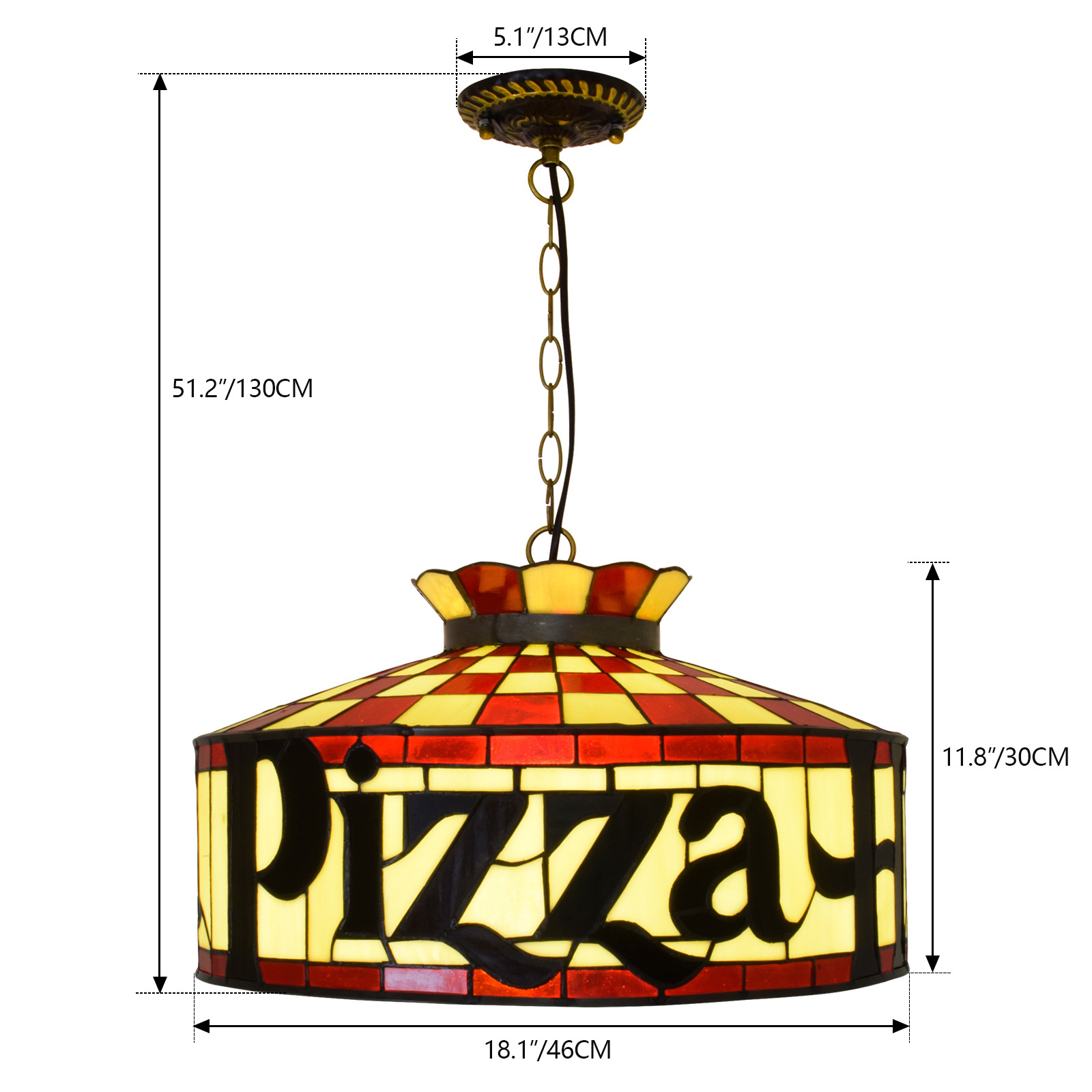 Vintage Unique Beautiful Pizza Restaurant Lamp stained glass ceiling light tiffany style lamps chandeliers & pendant lights