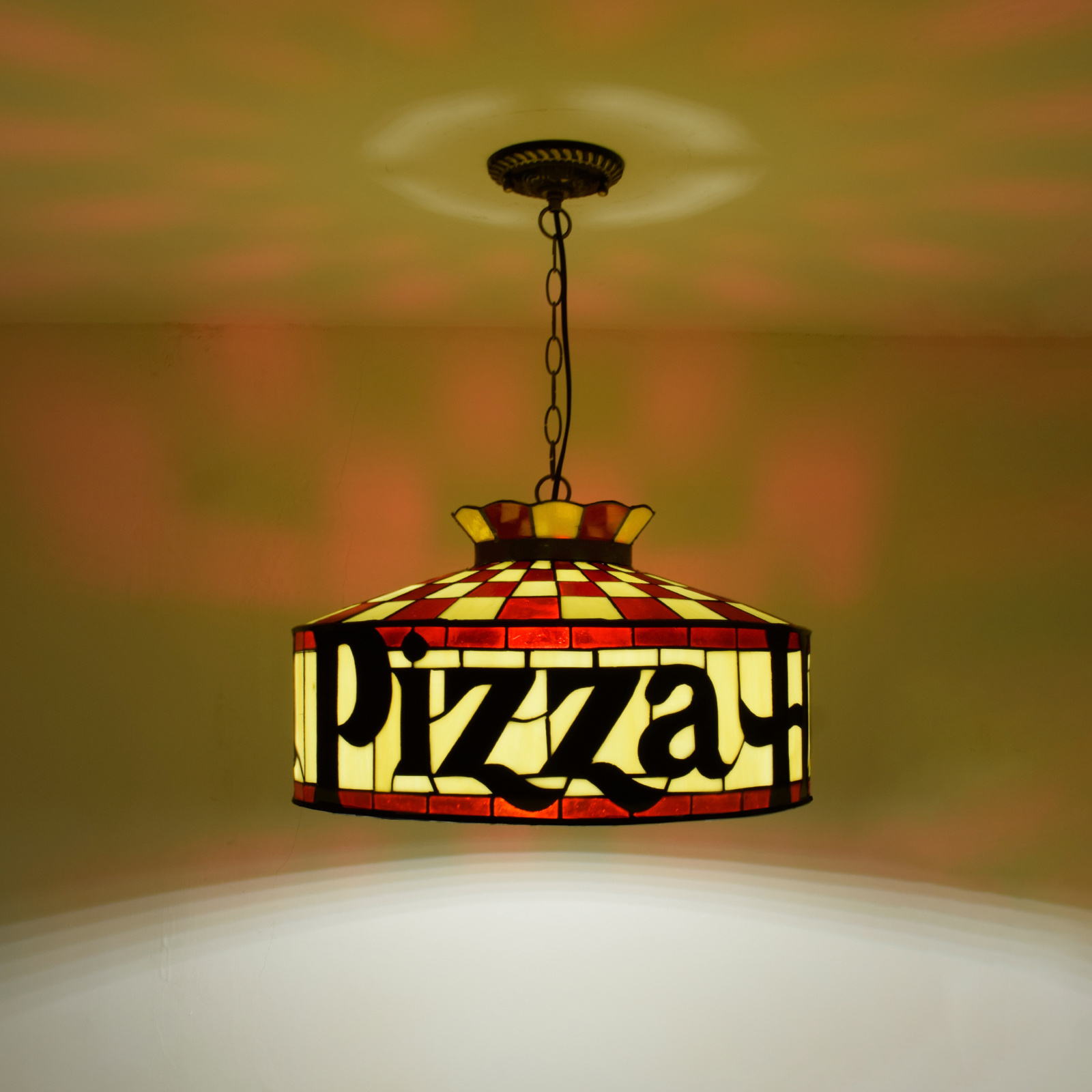 Vintage Unique Beautiful Pizza Restaurant Lamp stained glass ceiling light tiffany style lamps chandeliers & pendant lights