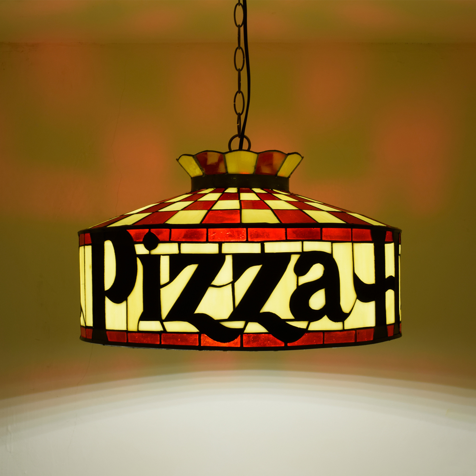 Vintage Unique Beautiful Pizza Restaurant Lamp stained glass ceiling light tiffany style lamps chandeliers & pendant lights