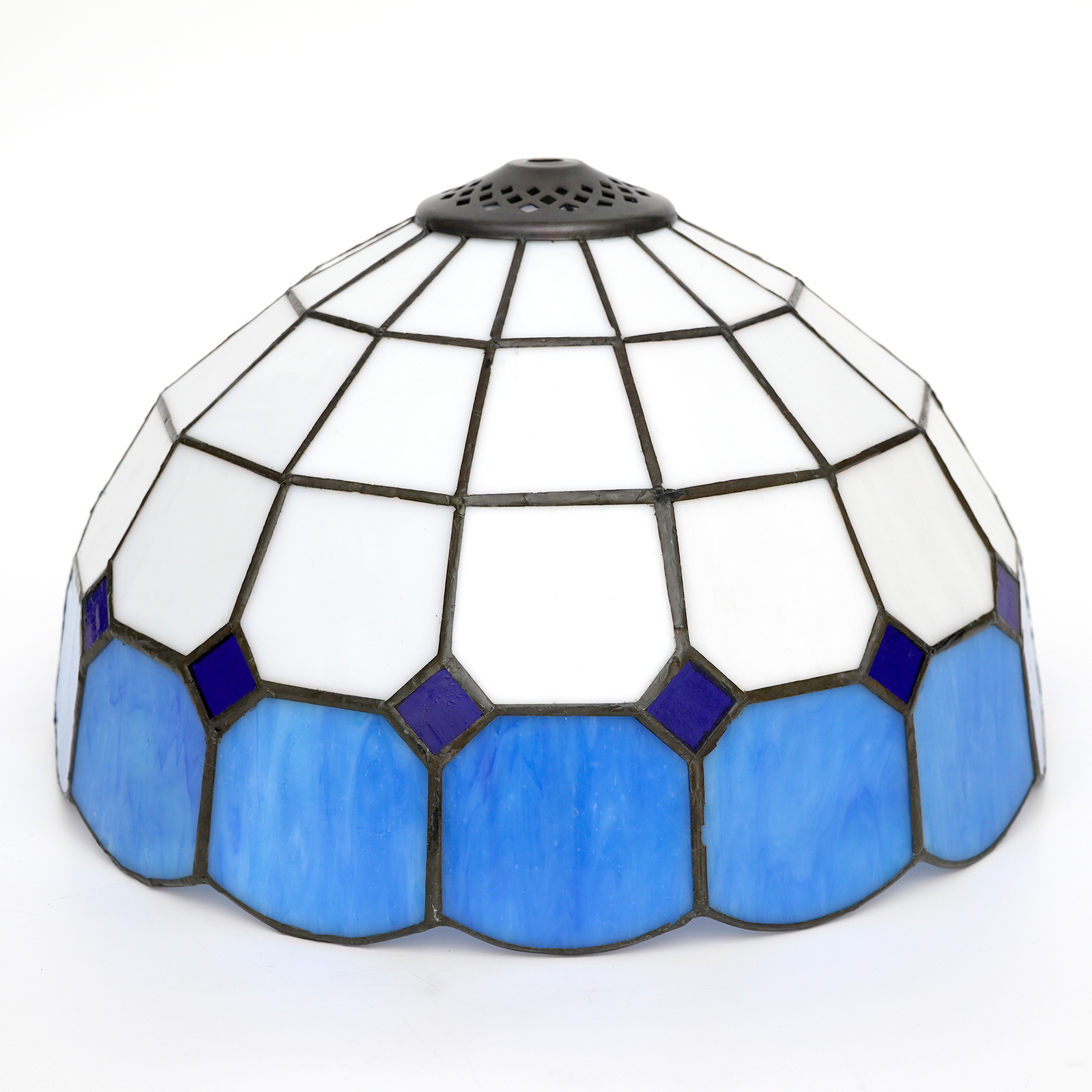 12 inch Stained Glass Replacement Lampshade Minimalistic Mediterranean Lamp Cover Fit For Table Lamp Pendant Light Ceiling Light