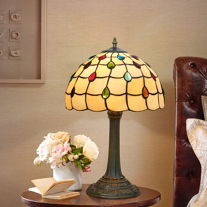 Tiffany Table Lamps Living Room Dining Room Lamps and Lanterns Retro Creative Color Glass Bedroom Bedside Table Lamps