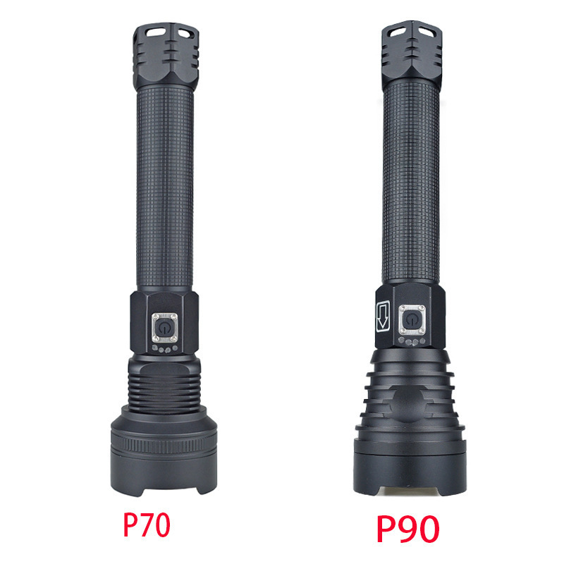 P90/P70 flashlight zoom power display USB charging strong light  Focus Rectactable Rechargeable Flashlights