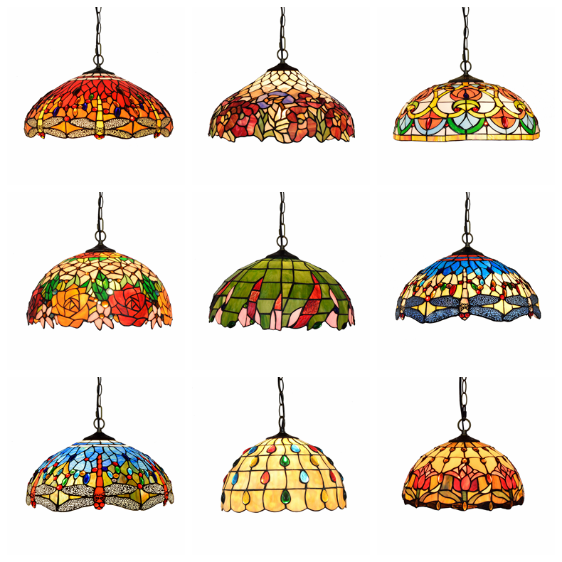 Kitchen lighting chandeliers & Pendant Lights antique luxury Stained glass chandelier vintage lampadario led Tiffany Chandeliers