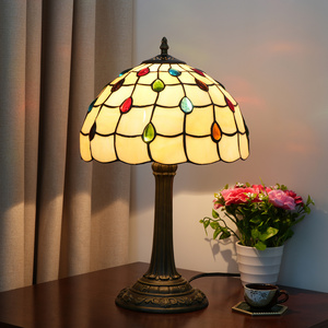 Tiffany Table Lamps Living Room Dining Room Lamps and Lanterns Retro Creative Color Glass Bedroom Bedside Table Lamps