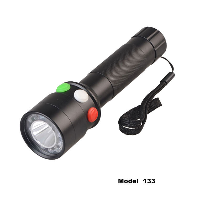 High Power maintenance strong magnetic red green white strong light Rechargeable LED Flashlight  Torch Tactical Flashlight