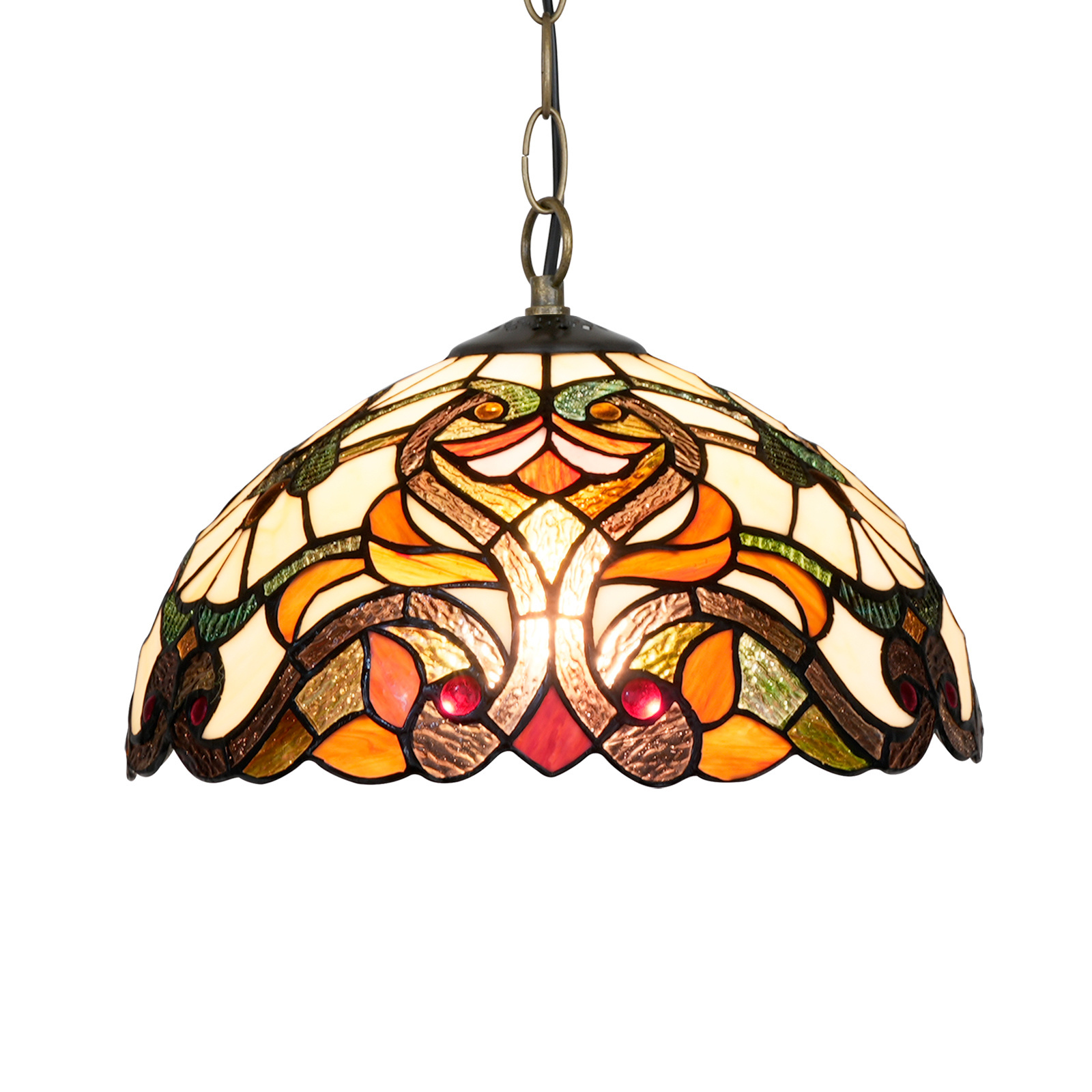 Red Baroque hanging lamp living room modern luxury chandeliers decorative ceiling lamp Tiffany staiendglass indoor pendant light