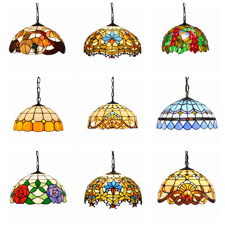 Kitchen lighting chandeliers & Pendant Lights antique luxury Stained glass chandelier vintage lampadario led Tiffany Chandeliers