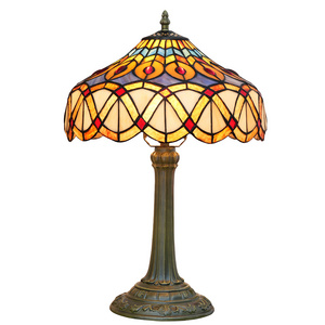 Tiffany stained glass table lamp European vintage peacock feather bedroom bedside Dining room desk decoration table lamps