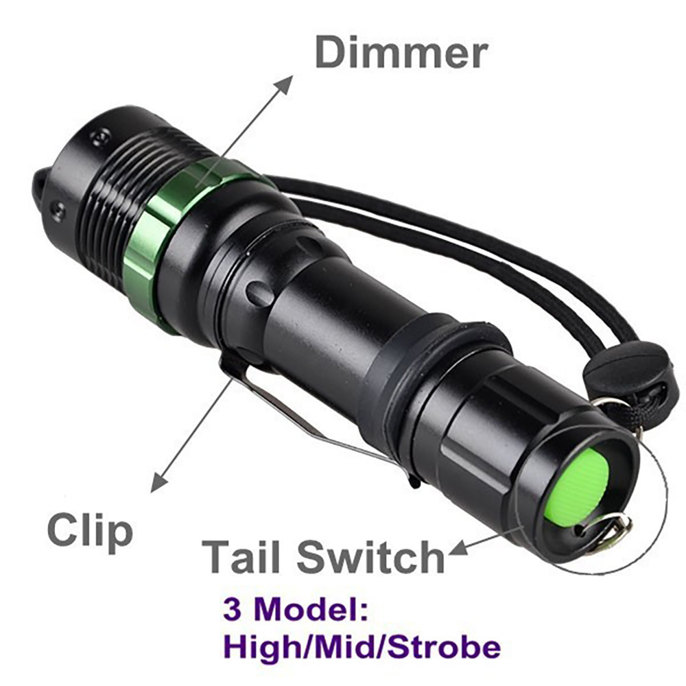 d27 High Power Style Aluminum dimmable 18650 Emergency Pocket XPE led Zoom usb Mini Rechargeable Tactical led Torch Flashlight