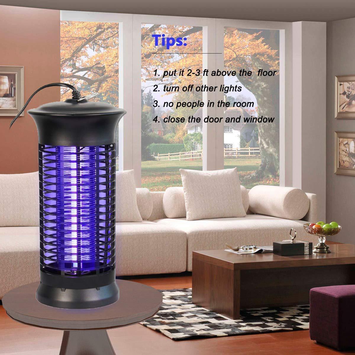 Electric Indoor Insect Killer suspensible UV Light Mosquito Killer Bug Fly Pests Attractant Trap Zapper Lamp w/Powerful 1000V