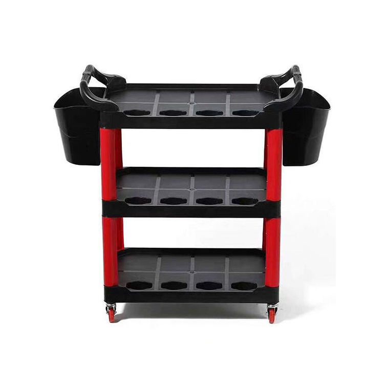 Multi-functional Car Detailing Three-layer Trolley Cart Popular Car Wash Tool Trolley