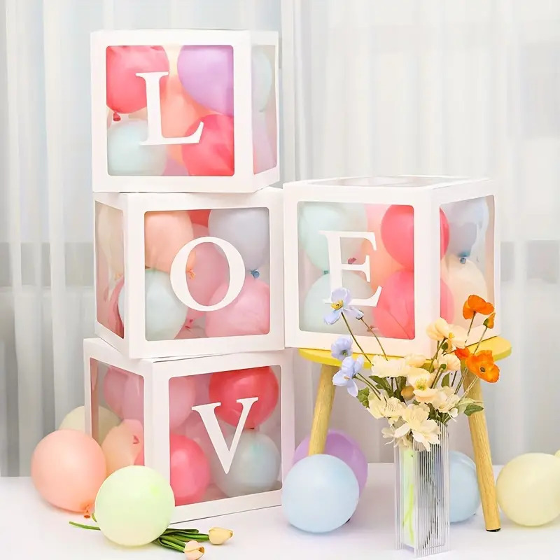 Transparent White Letter Baby love Balloon Box Party Decoration Supplies Event Scene Arrangement Holiday Festival Party Decor