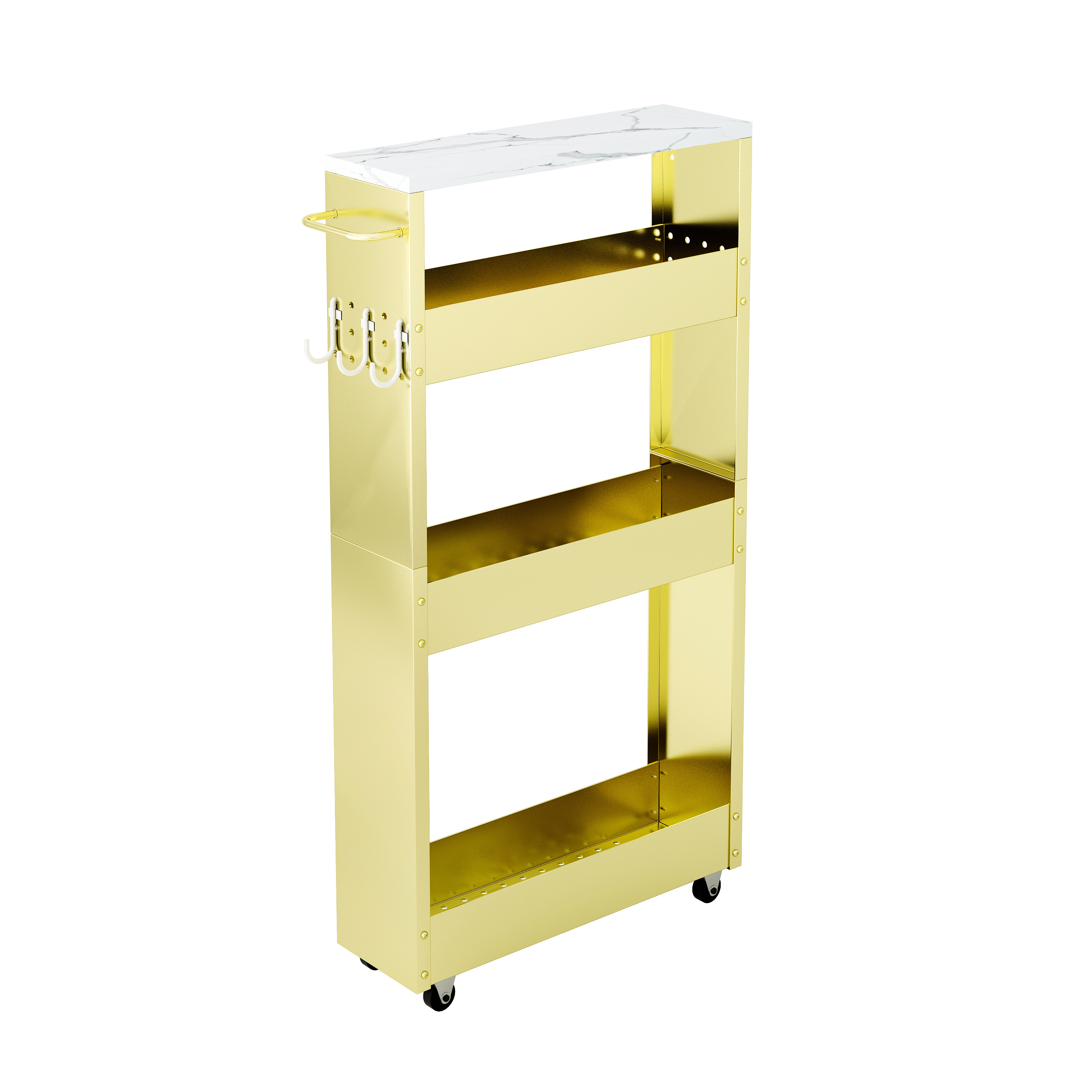 Slim Storage Cart 3-4 Tier Bathroom Kitchen Organization Slide Out Cart Narrow Utility Cart Wine Bottle Organizer rack