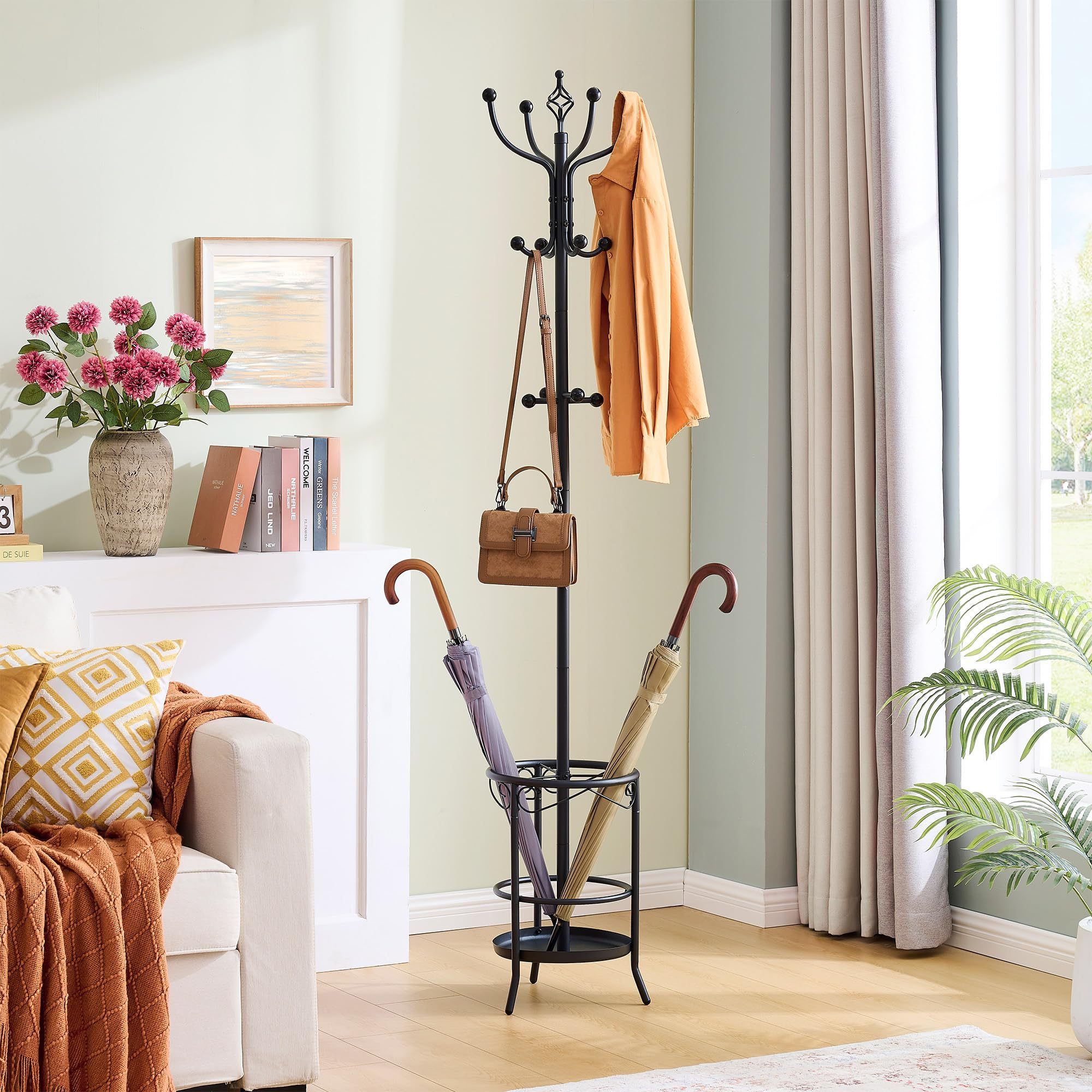 12 Hooks Space Saving Metal Floor Standing Coat Racks Umbrella Racks Entryway Racks & Doorway Furniture