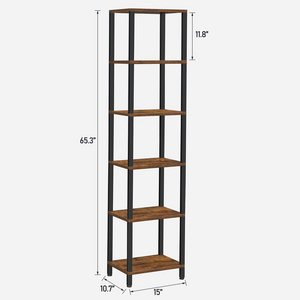 Bookshelf, 6-Tier Tall Book Shelf, Narrow Bookcase for Small Space