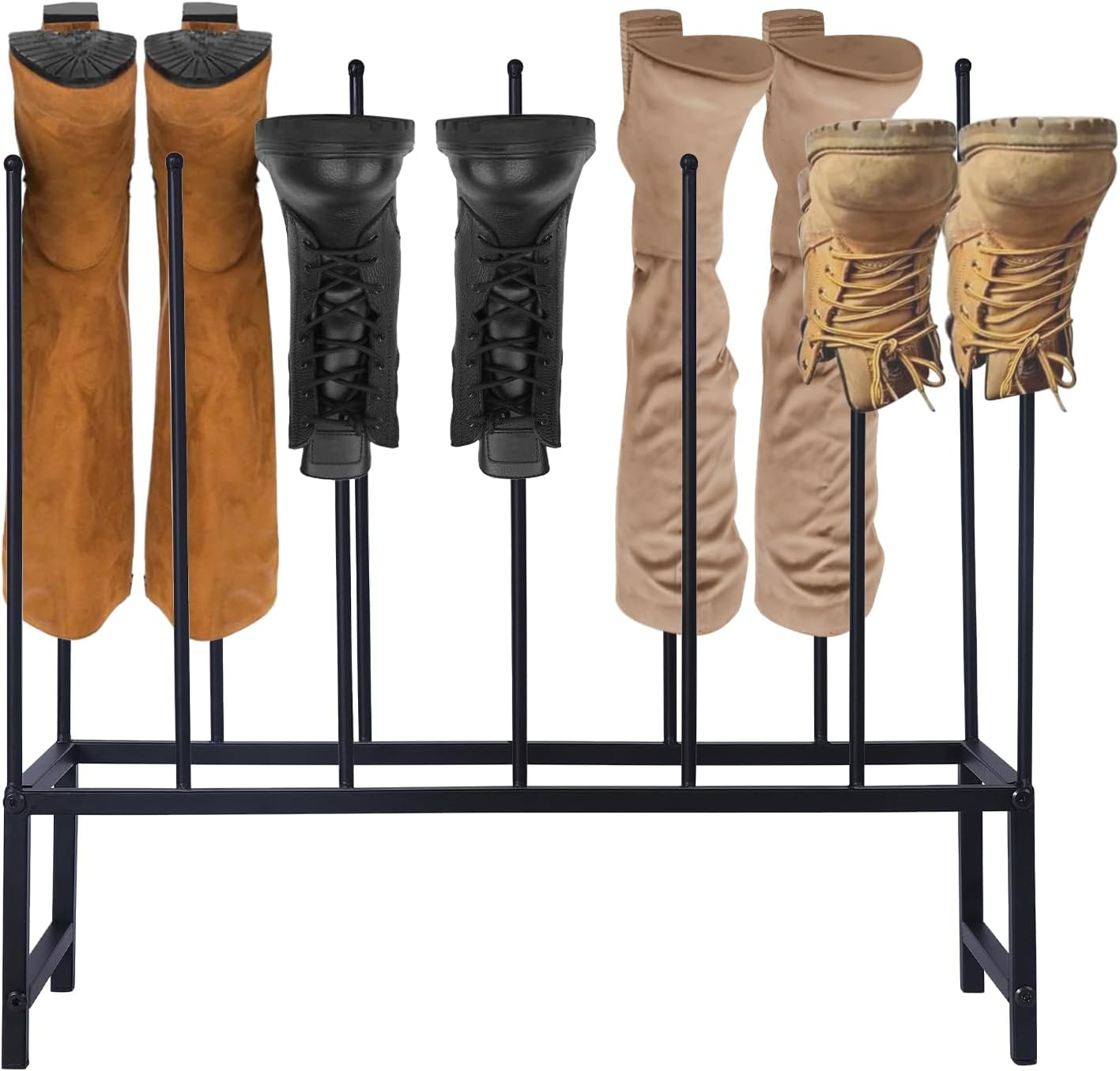 Black Shoe Rack Organizer For Dorm Room Closet Entryway Fits 8 Pairs Shoe Storage Cabinet Storage High Boots Shoe Racks