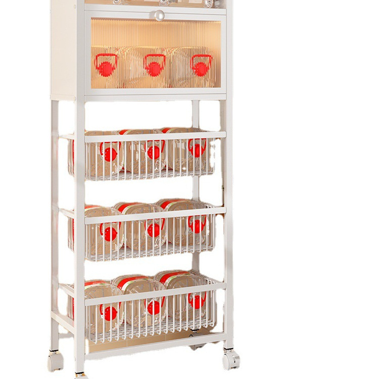 Multi layered and multifunctional 2023 Kitchen Cart with Cabinets, Living Room Shelf, Fruit Basket, Pot Storage Rack