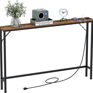 Fashion items Simple metal frame wood tabletop behind sofa side table wall shelves can be easily moved decorative shelves