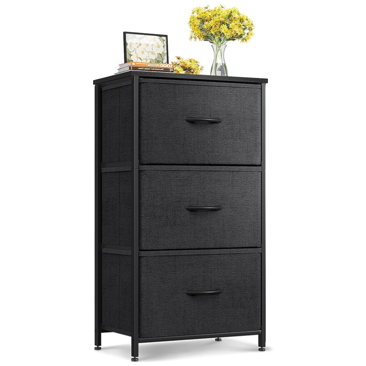 Dresser for Bedroom Nightstand Small Dresser Chest of Drawers End Table for Living Room Closet Dresser with 3 Storage Drawers