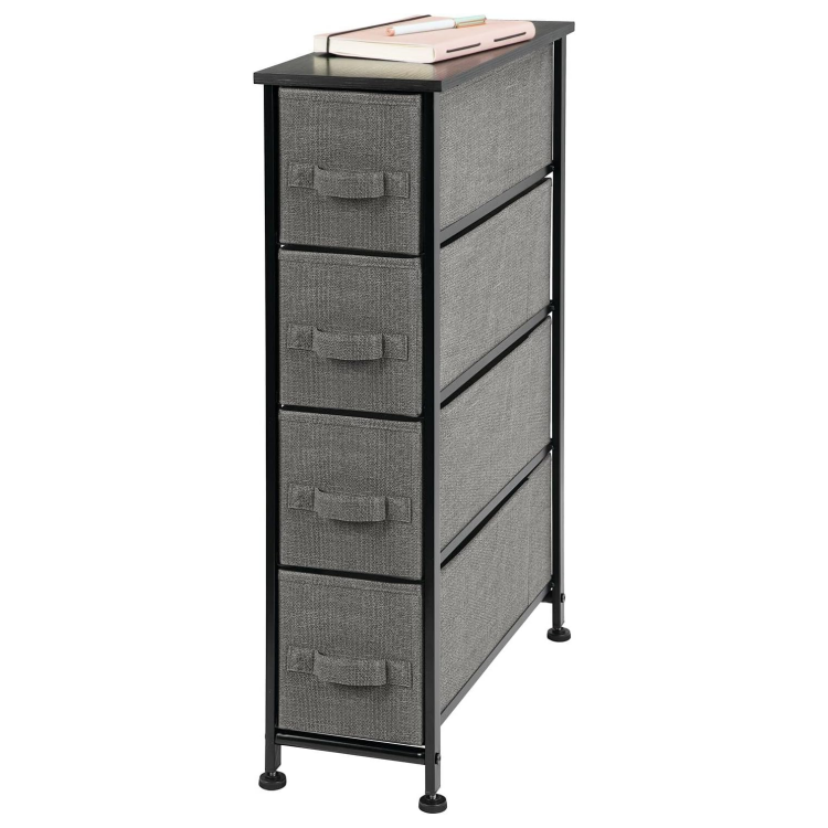 Simple Gray Four Fabrics Iron Shelf Slim Storage Cart Customizable Chest of Drawers with Different Specifications