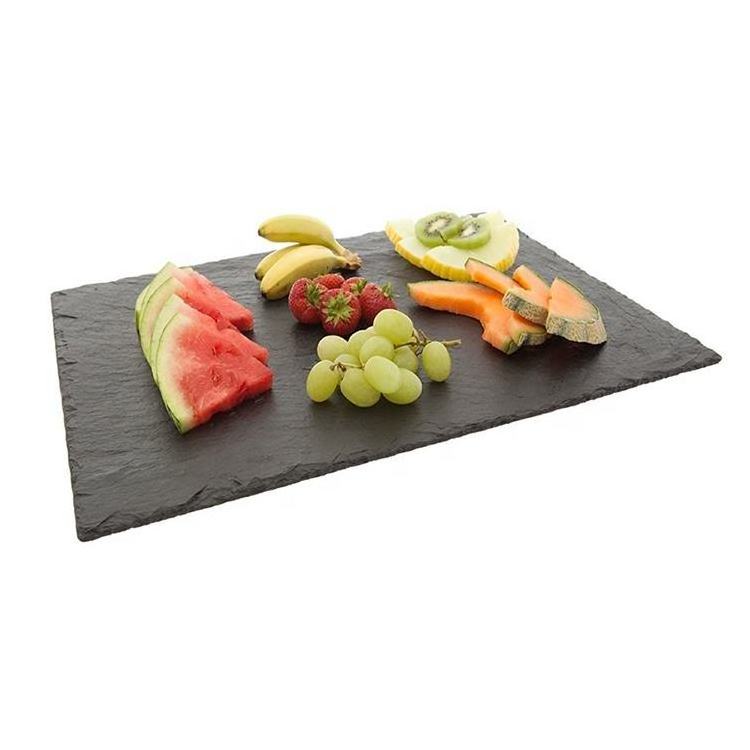 Slate plate tray/dinnerware with ceramic saucer/string for cheese