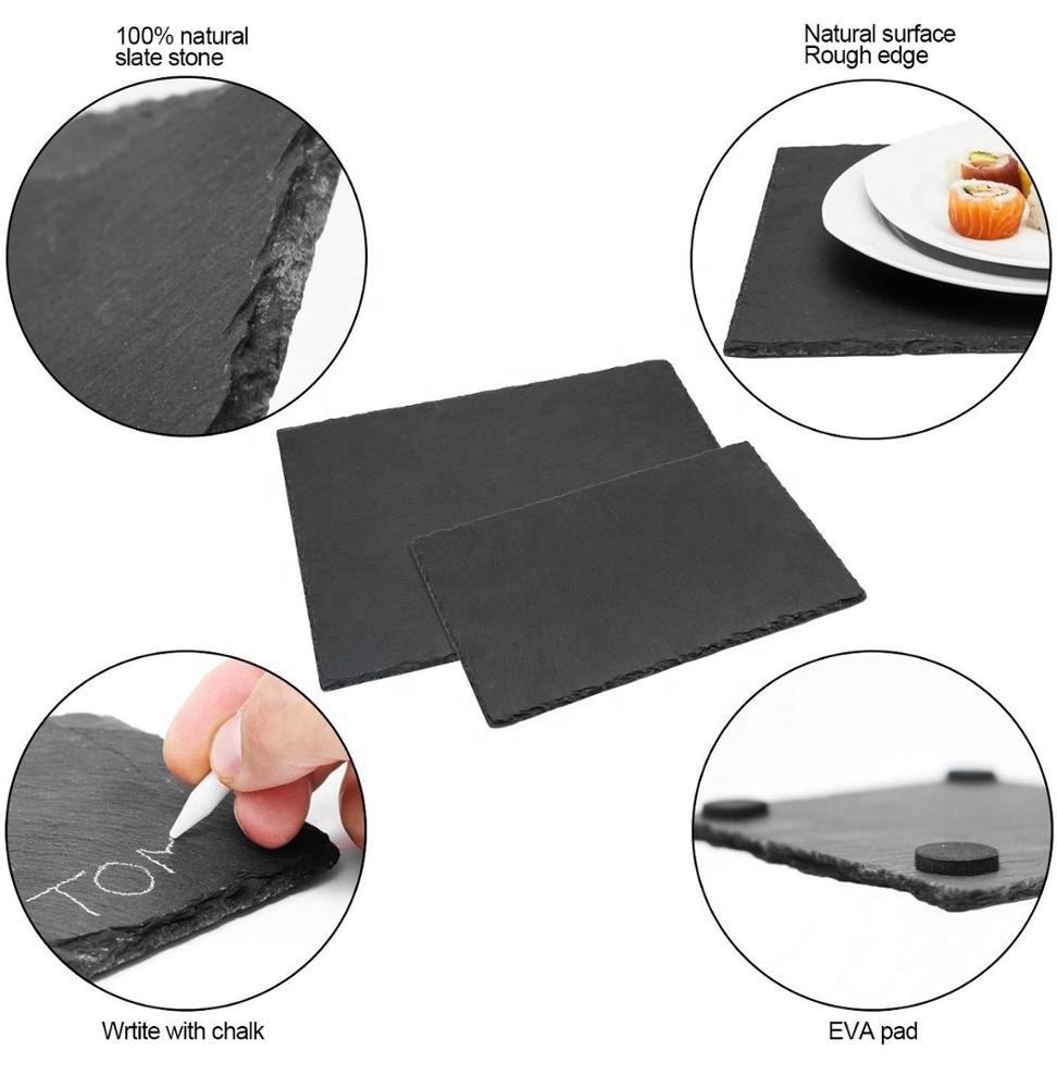 New design stone natural slate stone kitchenware with accessories slate cheese boards