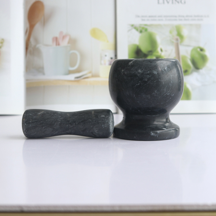 Durable Natural Stone Mortar with Pestle Set Salt Spice Pepper Grain Grinder Pharmacy Spice Grinder Garlic Crusher Meat Grinder