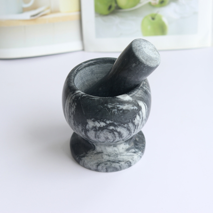 Durable Natural Stone Mortar with Pestle Set Salt Spice Pepper Grain Grinder Pharmacy Spice Grinder Garlic Crusher Meat Grinder