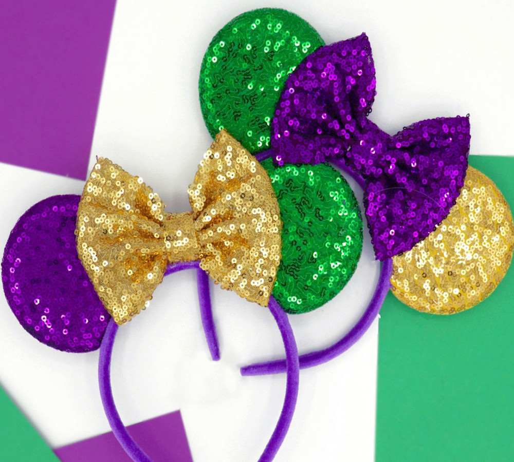 Cute Mouse Ear Headgear Sequins Designer Headbands Amusement Park Hair Accessories In Bulk Mixed Wholesale