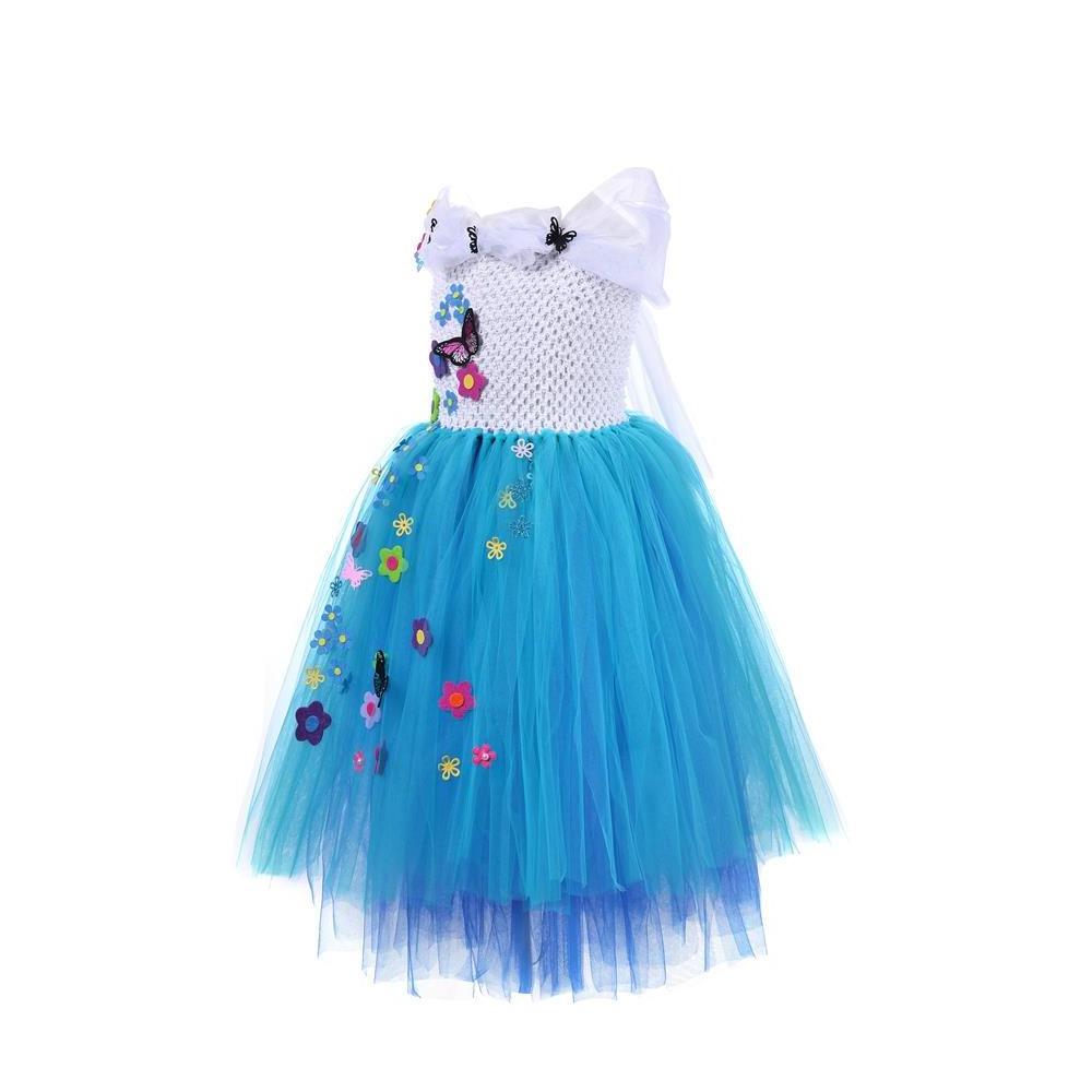 2022 New Design Girls Fluffy Tutu Tulle Dress With Bag Carnival Encanto Mirabel Cosplay Costumes