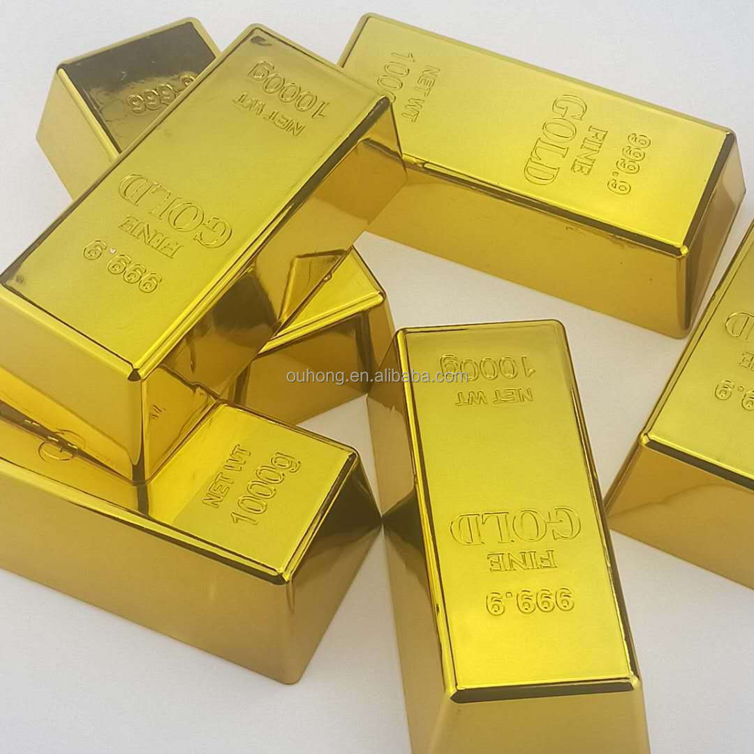 Wholesale Engrave Logo 1 Gram 999 Silver Bar Bullion 1 Ounce Fake / Real Gold Brick Plated Bars 24k Pure Bullion Souvenir