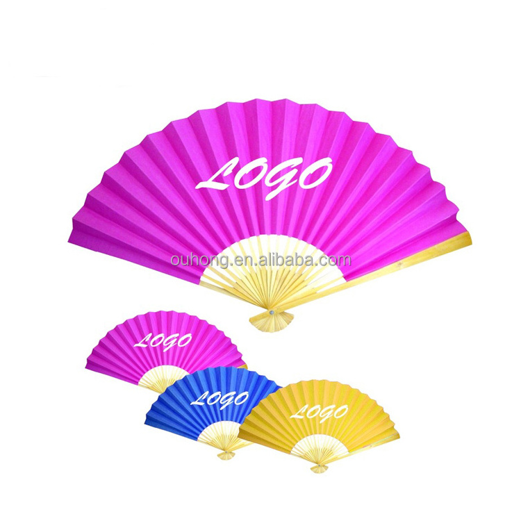 Custom Printed Diy Blank Paper Fan Portable Hand Fan Painting White Folding Wooden Hand Fan