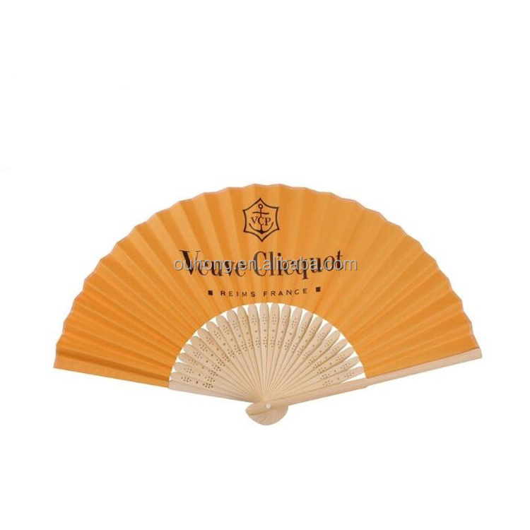 Custom Printed Diy Blank Paper Fan Portable Hand Fan Painting White Folding Wooden Hand Fan