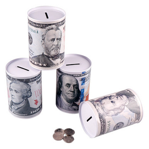 New trend custom Money Tin Box Coin Saving Tins Round Piggy Bank Sublimation Piggy Bank Metal Piggy Bank Money Saving Box