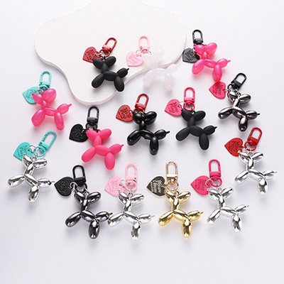 Cartoon Anime Dog Resin Laser Balloon Dog Keychain Animal Pendant Balloon Dog Keychain Bag Charm