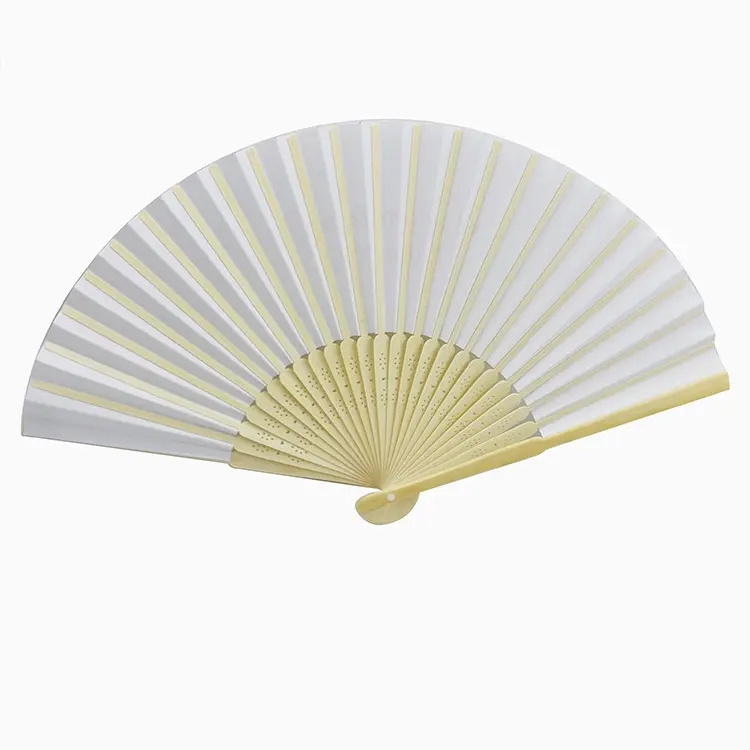 Customized Brand Promotional Gift Portable Hand Fan Printed Folding Logo Bamboo Paper Fabric Hand Fan