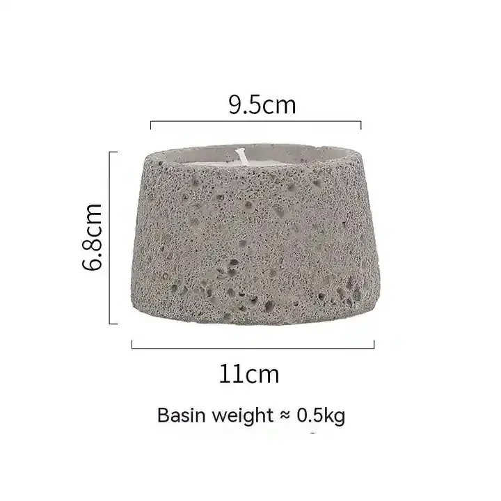 Home Decoration Wholesale Matte Hotel Desktop Decorative Candle Holder Cement Candle Jar Bowl