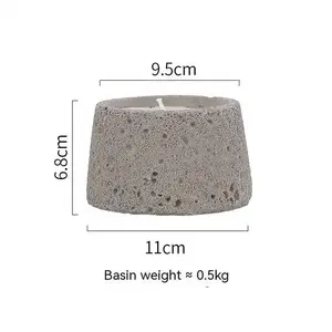 Home Decoration Wholesale Matte Hotel Desktop Decorative Candle Holder Cement Candle Jar Bowl