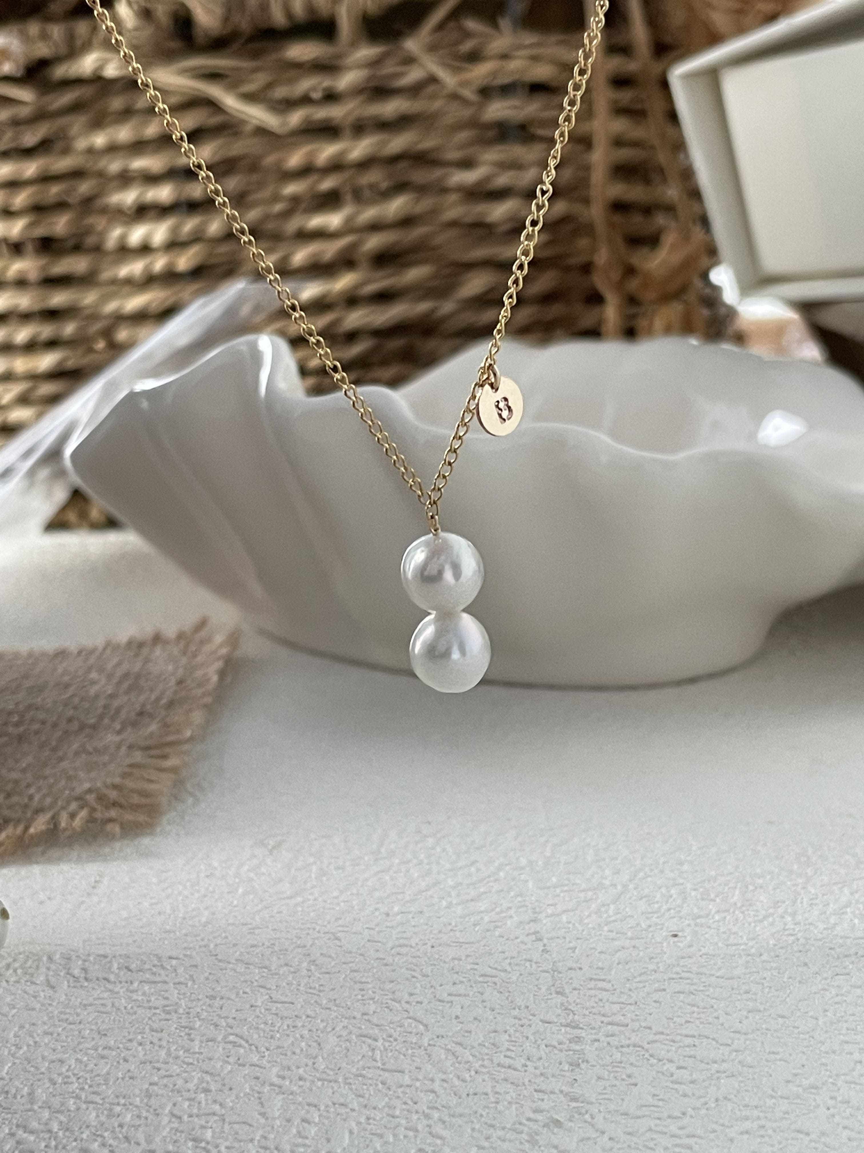 Dropshipping US 14K Gold Filled Romantic Chic Pearl Necklace Trendy Water-Wave Style for Effortless Glamour