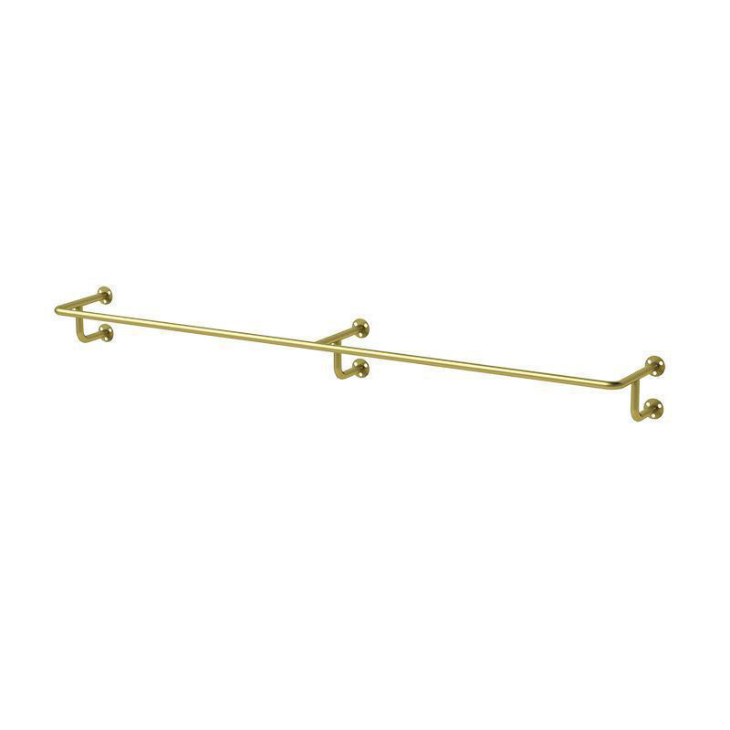 Metal Golden Clothing Display Rack On Wall Side Hanger In Modern Boutique Clothing Store