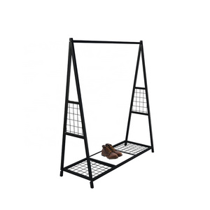 Black Iron Retail Clothes Shelf and Shoes Display Rack