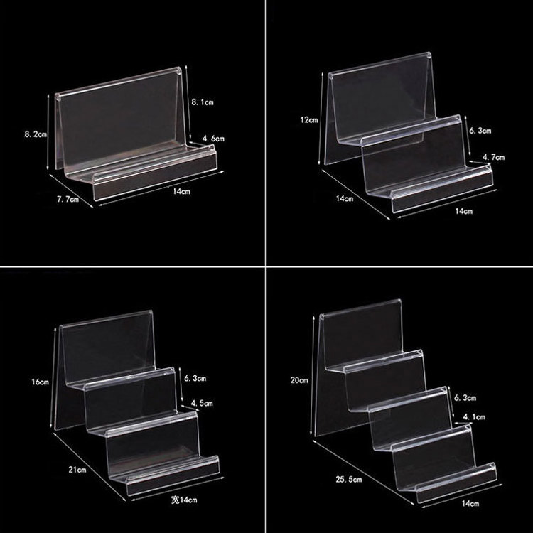 Customized Wholesale Multilayer Clear Women Purse Rack Transparent Acrylic Men Bag Display Stand