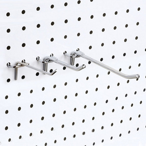 Store Fixture Gridwall Accessories Eletropated Metal Hanging Hook Sing Prong Meshwall Display Chrome Hooks