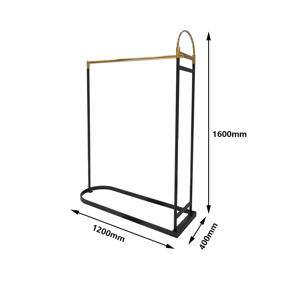 Wholesale Metal Racks Gold Retail Store Boutique Display Furniture Garment Clothing Display Rack Stand