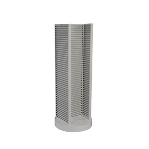 Wholesale White Aluminum Iron Rotating 4-Way MDF Tower Slatwall Display Stand for Jewelry Cell Phone Accessories