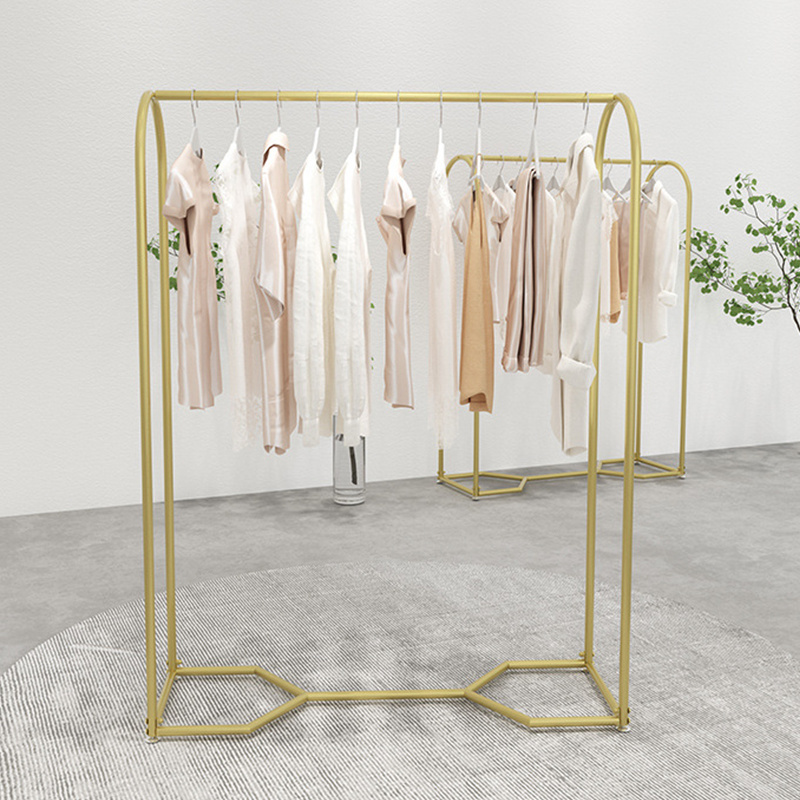 Shopping Mall Clothing Store Display Stand Floor-to-ceiling Rail Ladies Clothing Metal Display Stand