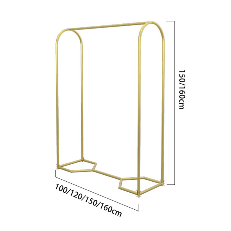 Shopping Mall Clothing Store Display Stand Floor-to-ceiling Rail Ladies Clothing Metal Display Stand