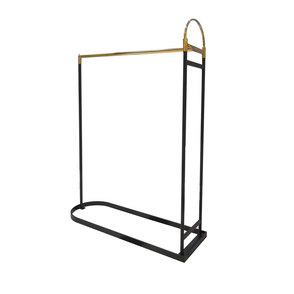 Wholesale Metal Racks Gold Retail Store Boutique Display Furniture Garment Clothing Display Rack Stand