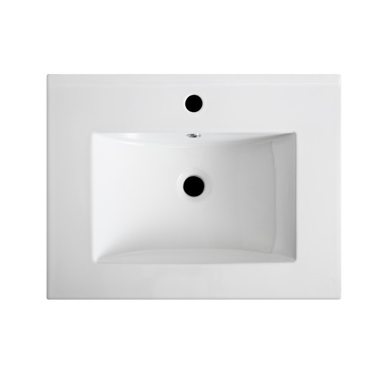 Modern style rectangle shape undermount white color porcelain bathroom sinks ceramic hand wash basin