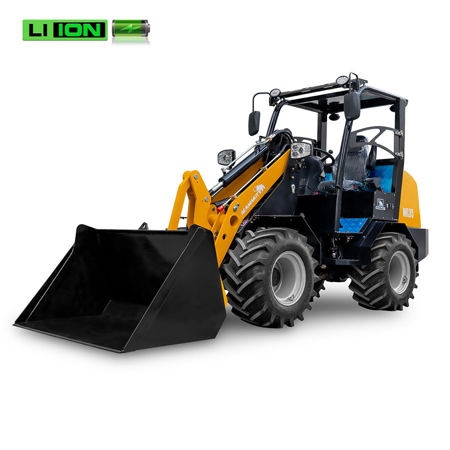 Battery Operated wheel loader mini WLE35 Mammut 1ton 1000kg cheap avant bucket mini electric loader